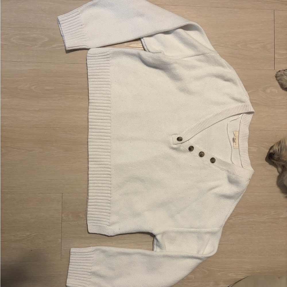 White Buttoned Sweater